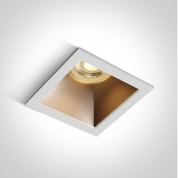 WHITE GU10 10W BRASS REFLECTOR DARK LIGHT