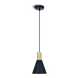 BRUSHED BRASS BLACK SHADE 10W E27