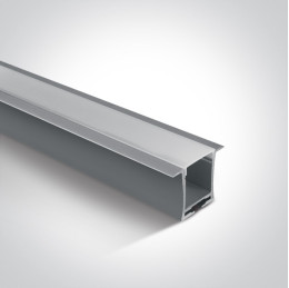 ALUMINIUM RECESSED PROFILE 2m + PC opal diffuser